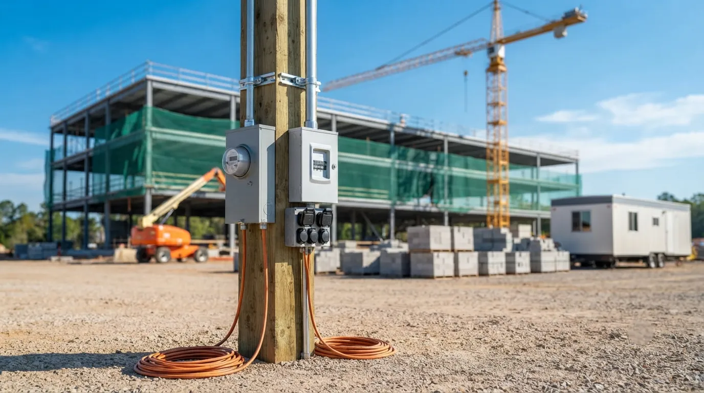 Temporary Power Pole in Redwood City, CA